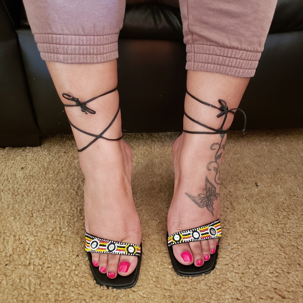 [NEW] Rylee Beaded Strappy Sandals Size 8.5